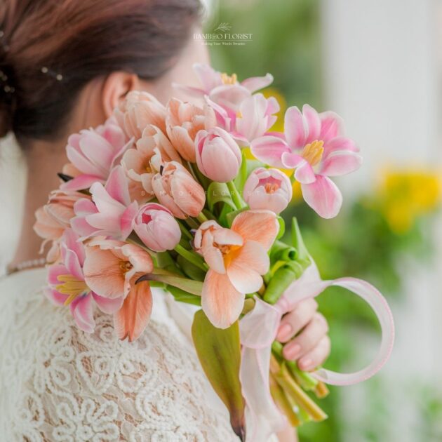 Tulips Pink Bridal Bouquet