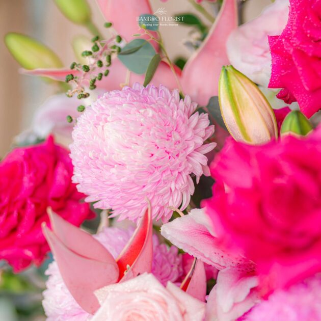 Rose Lily Pink Vase