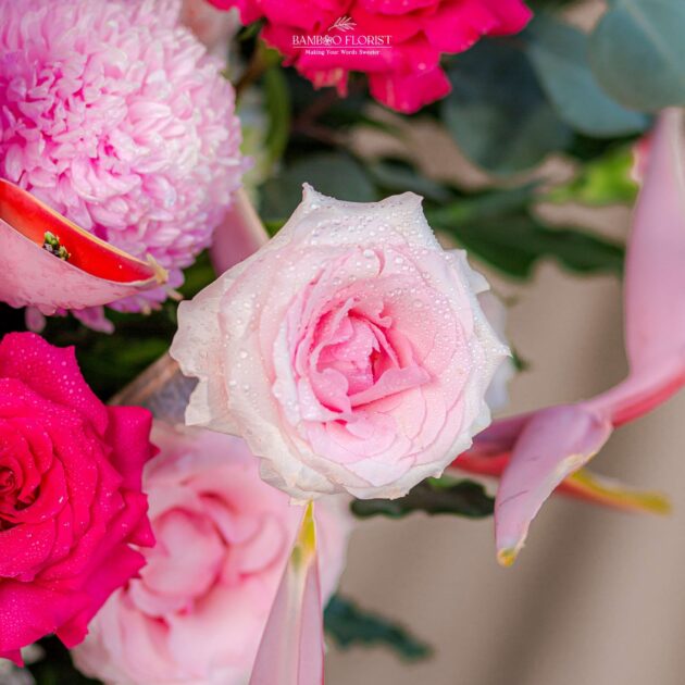 Rose Lily Pink Vase