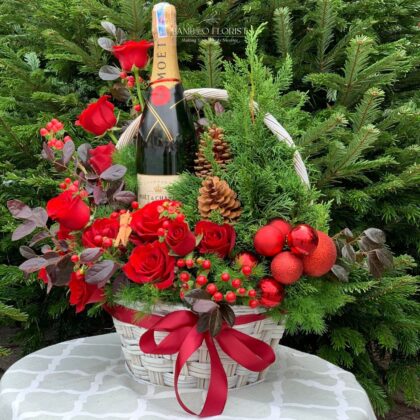 Happy Christmas Flower Basket