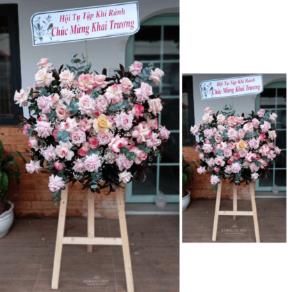 Pink Roses - Congratulatory Flower Standee